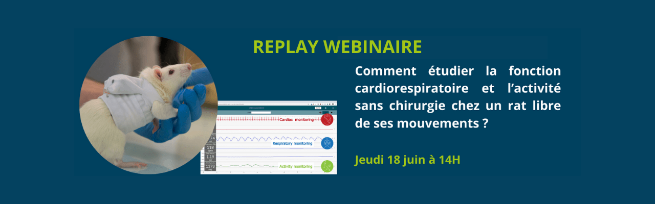 REPLAY WEBINAR – Comment étudier la fonction cardiorespiratoire et l’activité sans chirurgie chez un rat libre de ses mouvements ?