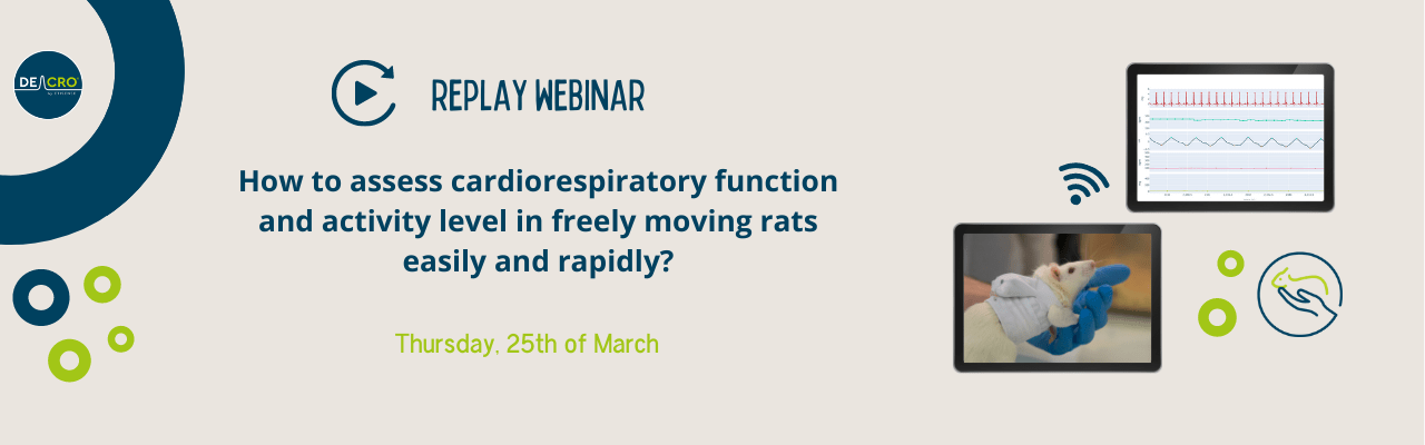 REPLAY WEBINAR – How to assess cardiorespiratory function and activity level in freely-moving rats, easily and rapidly?