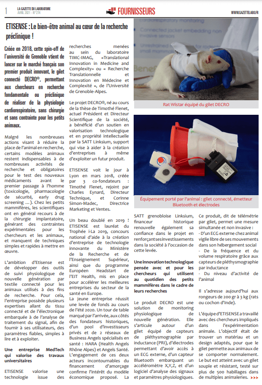 Article La Gazette Du Laboratoire Avril21 Article La Gazette Du Laboratoire Avril21
